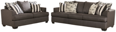Levon Charcoal Sofa Dimensions Baci Living Room