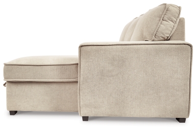 By day and by night, the Darton sleeper sectional is a style revelation. Such a clever merger of form with function, it’s the ultimate solution for small-space living. Each piece has USB charging ports and the corner chaise includes a handy storage space with cushioned lift top. Accessible with subtle fabric tabs, the sofa/sleeper comfortably accommodates overnight guests. Sleek track armrests and cream-tone linen weave upholstery lend a crisp, clean aesthetic that suits modern farmhouse and contemporary settings with ease.Includes 2 pieces: left-arm facing sofa/sleeper and right-arm facing corner chaise with storage | "Left-arm" and "right-arm" describe the position of the arm when you face the piece | Corner-blocked frame | Attached cushions  | High-resiliency foam cushions wrapped in thick poly fiber | Polyester upholstery | USB charging ports | Power cord included; UL Listed | Exposed feet with faux wood finish | Estimated Assembly Time: 50 Minutes