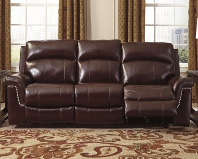 timmons leather reclining sofa