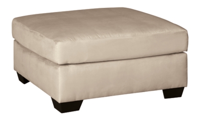 Darcy Oversized Accent Ottoman, Stone, rollover