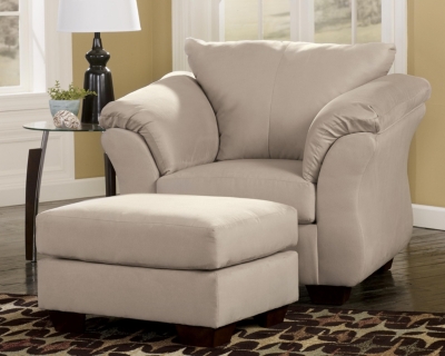 living room chair with ottoman