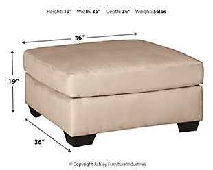 Darcy Oversized Accent Ottoman, Stone, large