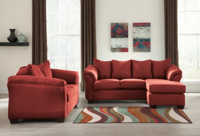 Darcy Sofa Chaise and Loveseat, Salsa, large