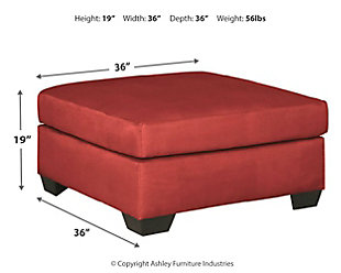 Darcy Oversized Accent Ottoman, Salsa, large