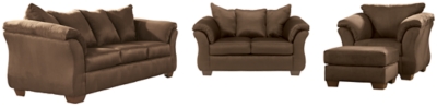 Darcy Sofa, Loveseat, Chair and Ottoman, Cafe, large
