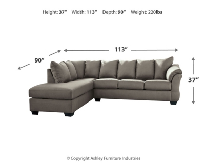 Darcy 2-Piece Sectional with Chaise, Cobblestone, large