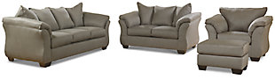 Darcy Sofa, Loveseat, Chair and Ottoman, Cobblestone, large