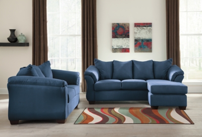 Darcy Sofa Chaise and Loveseat, Blue, large