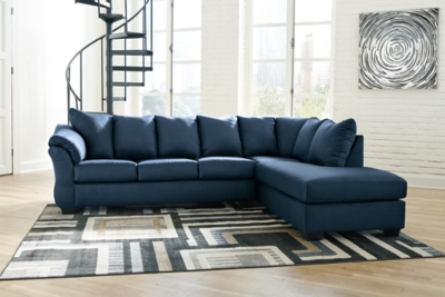 Darcy 2-Piece Sectional with Chaise, Blue, rollover