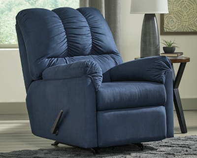 Blue rocker recliner deals chair