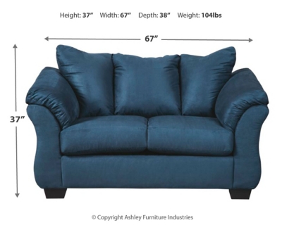 Darcy Loveseat, Blue, large