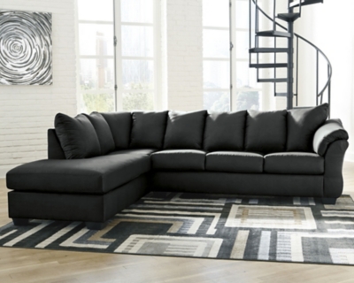 Darcy 2-Piece Sectional with Chaise, Black, large