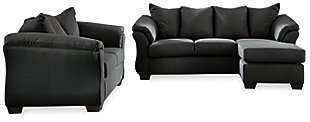 Darcy Sofa Chaise and Loveseat, Black, large