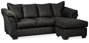 Darcy Sofa Chaise, Black, large