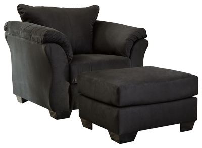 Darcy Chair and Ottoman, Black