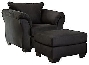 Darcy Chair and Ottoman, Black, large