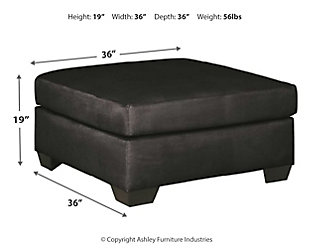 Darcy Oversized Accent Ottoman, Black, large