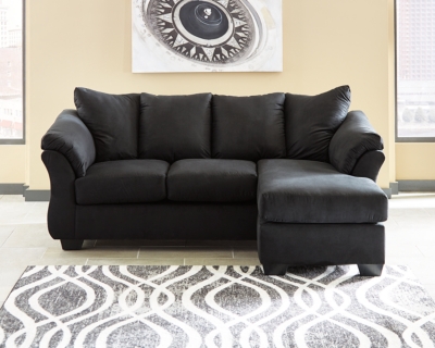 Darcy Sofa Chaise, Black, large