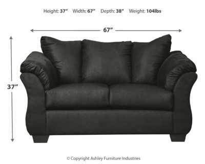 Darcy Loveseat, Black, large