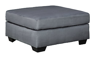 Darcy Oversized Accent Ottoman, Steel, large