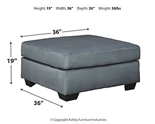 Darcy Oversized Accent Ottoman, Steel, large