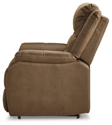 Enjoy comfort to the max in the Whitehill power lift recliner. After sitting and relaxing or snoozing in a fully reclined position, it eases you upright and back on your feet with the touch of a button. Dual motor capability lets you recline back and elevate your legs independently for custom comfort positioning. With USB charging at your fingertips, you can power up electronic devices as you unwind. The heavyweight padded faux leather has long-lasting durability, and its neutral chocolate hue complements most color schemes, so it looks as good as it feels.One-touch (hand control) power button with adjustable positions | Corner-blocked frame with metal seat box | Attached back and seat cushions | High-resiliency foam cushions wrapped in thick poly fiber | Polyester upholstery | Dual motors control the footrest and back independently for custom comfort positioning | USB charging | Power cord included; UL Listed | Estimated Assembly Time: 30 Minutes