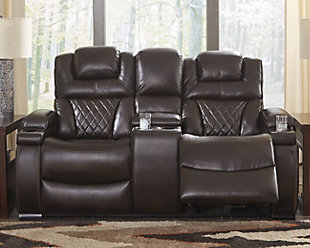 Warnerton Power Reclining Loveseat with Console, , rollover