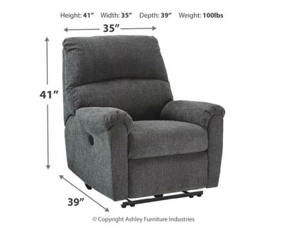 McTeer Power Recliner, Charcoal, large