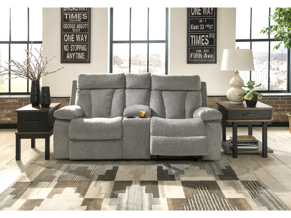 Mitchiner Manual Reclining Loveseat with Console | Ashley