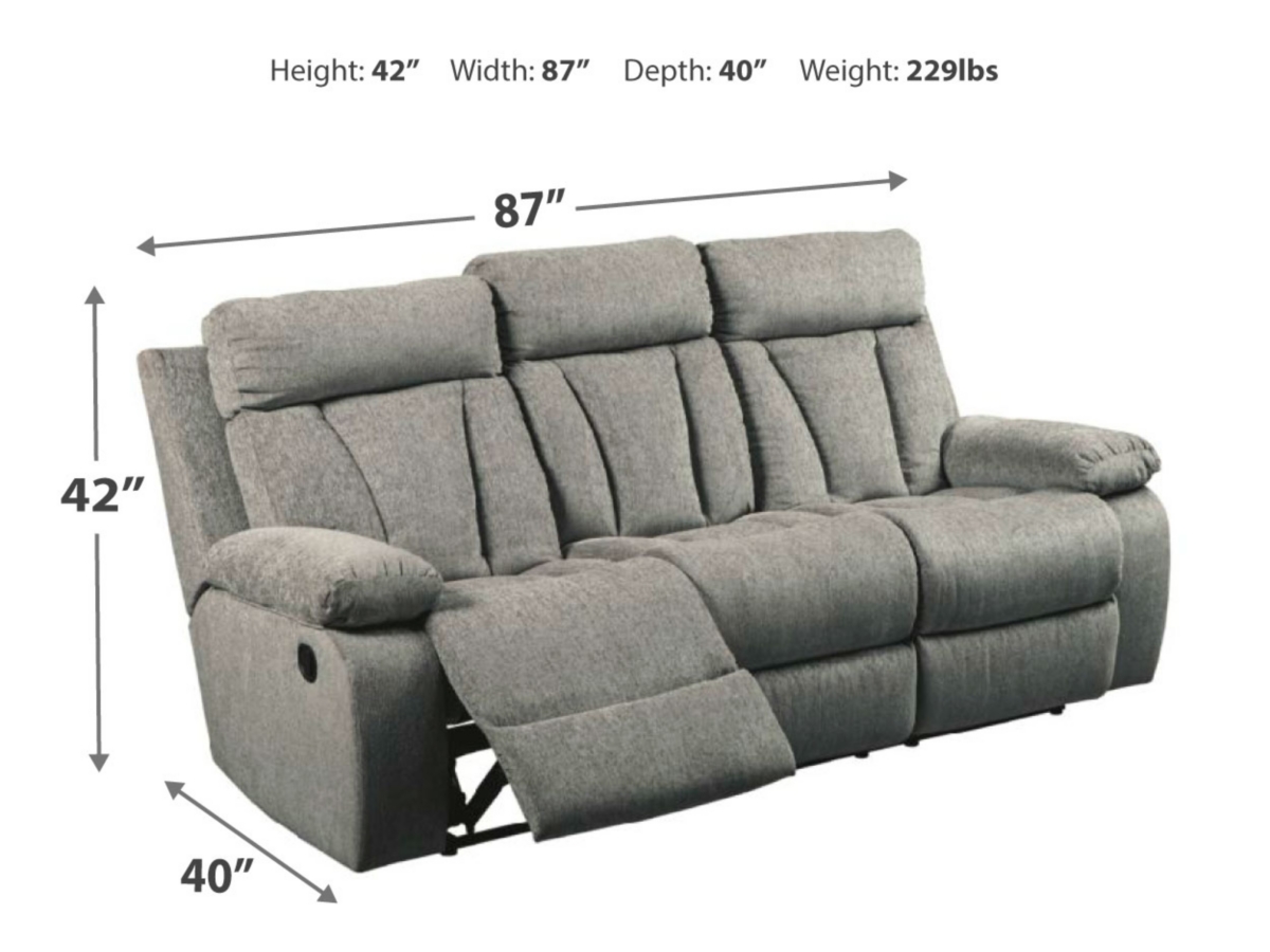 Mitchiner Manual Reclining Sofa with Drop Down Table Ashley