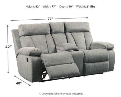 Mitchiner Reclining Loveseat with Console, , large