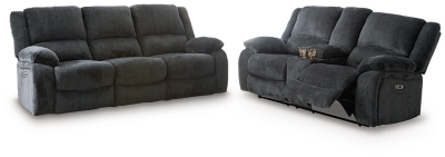 Draycoll Sofa and Loveseat, Slate, large
