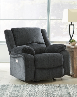 Draycoll Power Recliner, Slate, rollover