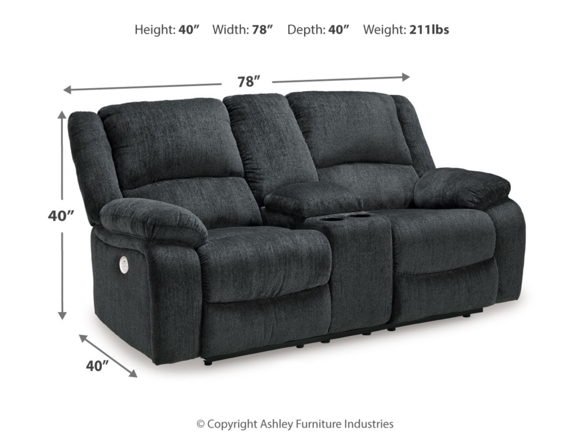 Draycoll Reclining Loveseat with Console - Slate Draycoll Reclining Loveseat with Console - Slate