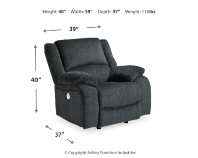 Draycoll Power Recliner, Slate, large