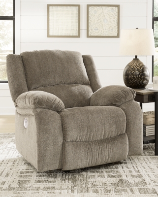 Draycoll Power Recliner, Pewter, rollover