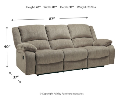 Draycoll Reclining Sofa, Pewter, large