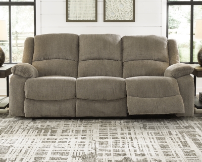 Draycoll Reclining Sofa, Pewter, rollover