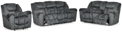 Capehorn Sofa, Loveseat and Recliner, Granite, large