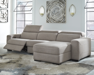 Mabton 3-Piece Power Reclining Sectional, Gray, large