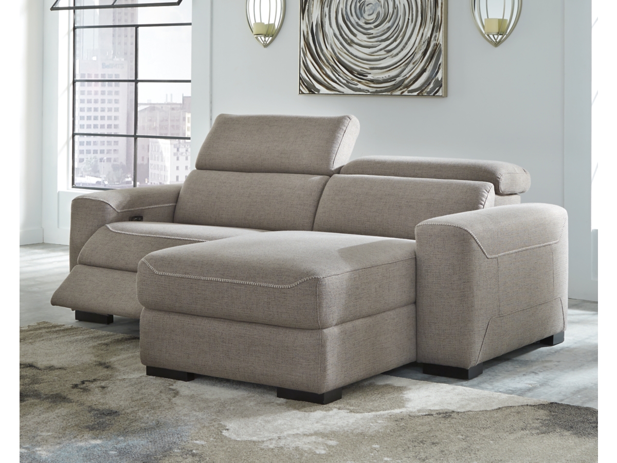 Mabton 2 Piece Dual Power Reclining Loveseat with Chaise Ashley