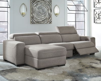 Mabton 3-Piece Power Reclining Sectional, Gray, large