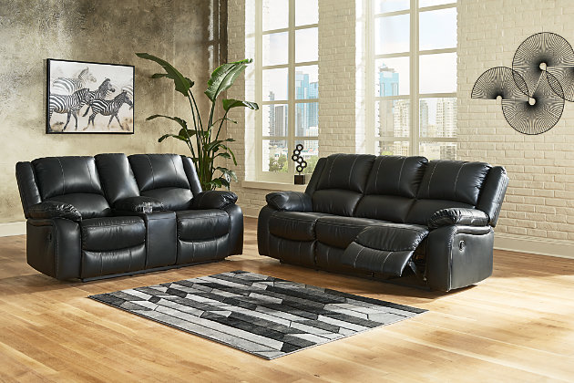 Calderwell Reclining Sofa And Loveseat, Ashley Furniture Black Leather Couch