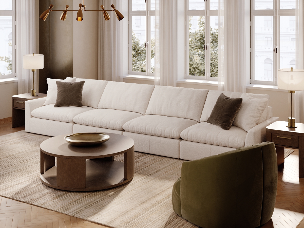 Ashley Luxe Whitehaven Boucle 4-Piece Modular Sectional