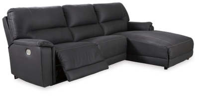 Henefer 3-Piece Power Reclining Sectional with Chaise, Midnight, large