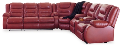 Vacherie 3-Piece Reclining Sectional, Salsa, large