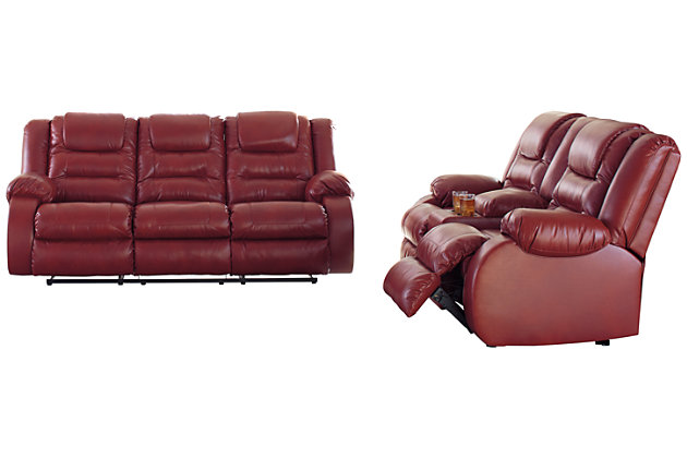 Vacherie Reclining Sofa And Loveseat, Red Leather Sofa And Loveseat Set