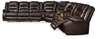 Vacherie 3-Piece Reclining Sectional, Chocolate, large