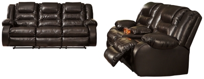 Vacherie Manual Reclining Sofa and Loveseat Set, Chocolate