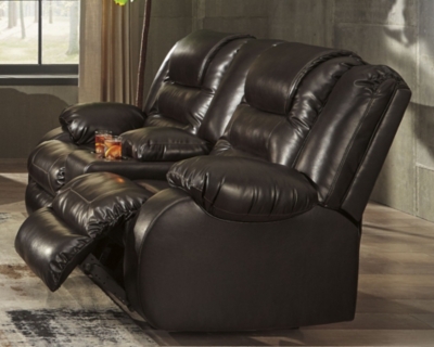 Vacherie Reclining Loveseat with Console, Chocolate, large
